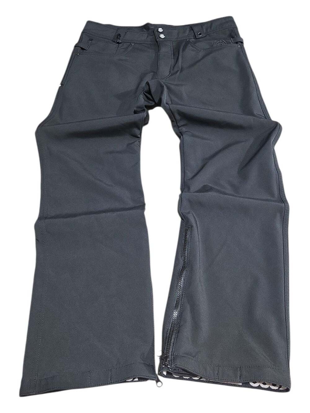 686 InfiDRY Men's Black Snow Pants, Size L, with Zipper Cuffs